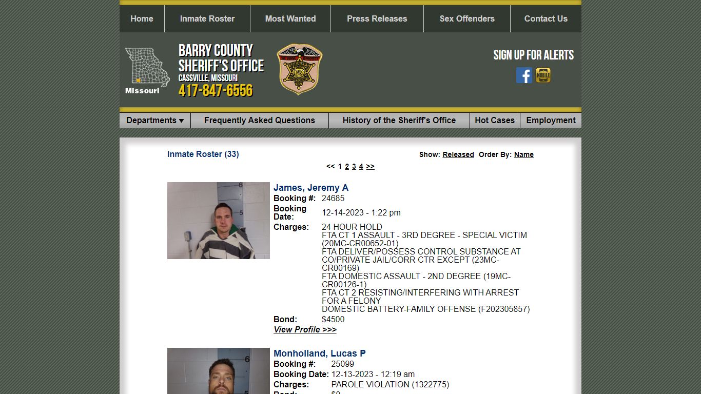 Inmate Roster - Current Inmates Booking Date Descending - Barry County ...